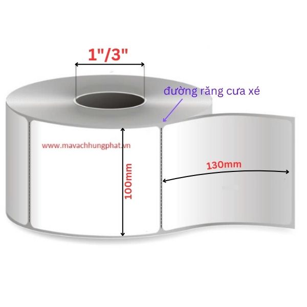 Giấy in mã vạch kích thước 100mm x 130mm