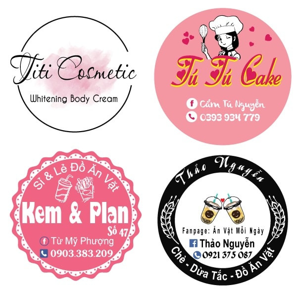 Tem tròn cuộn in logo thương hiệu