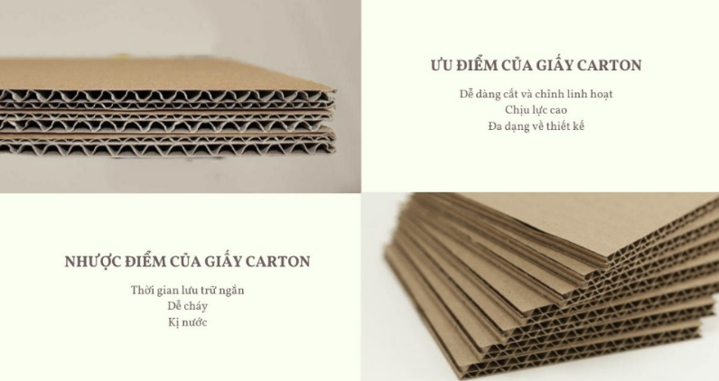 Ưu điểm và nhược điềm của carton