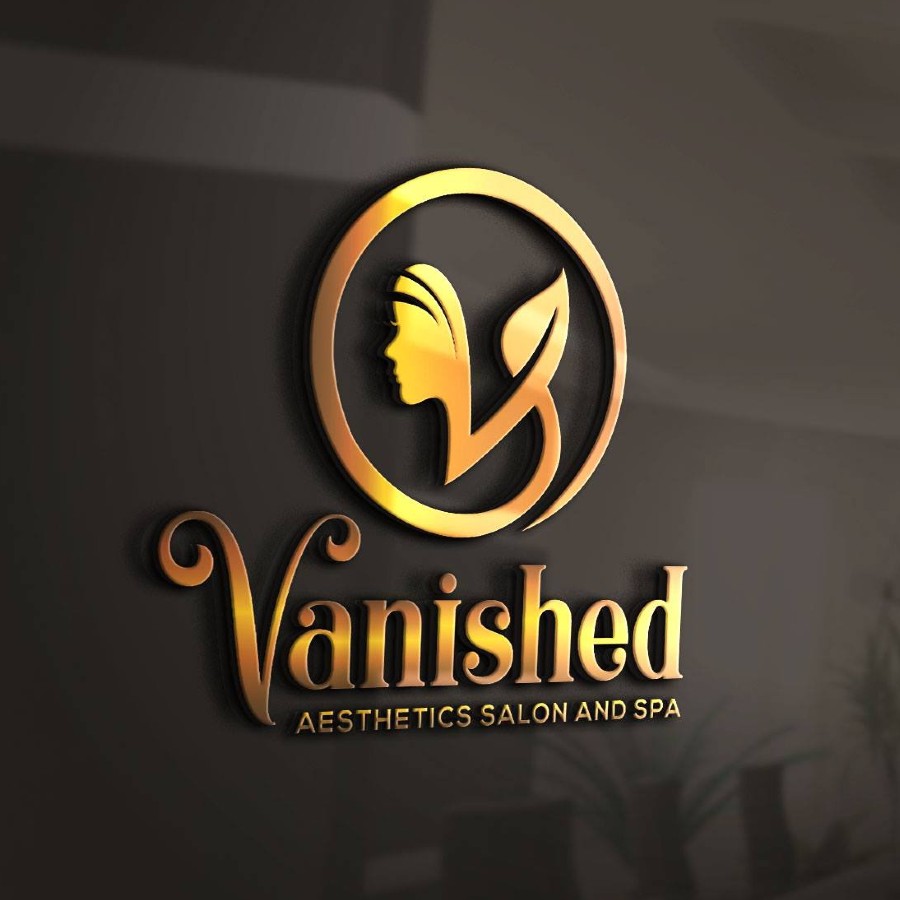 Logo spa kết hợp màu vàng ánh kim