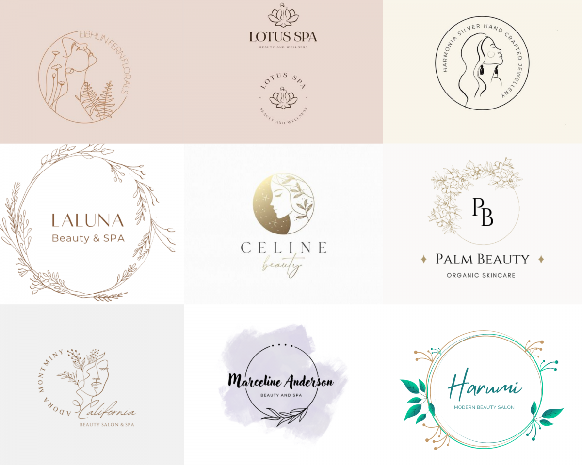 Logo spa vẽ tay tối giản