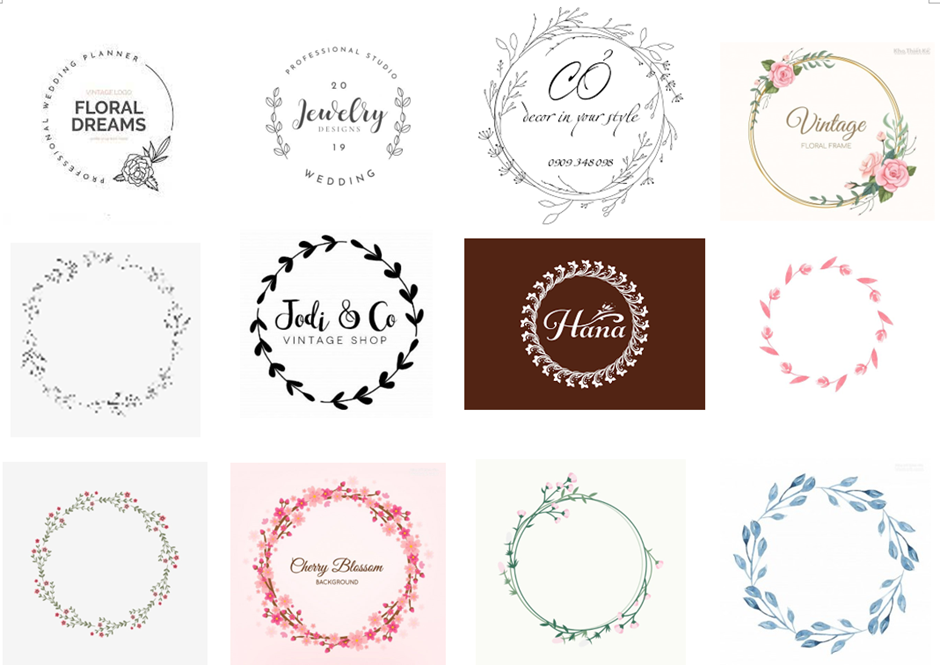 Logo spa vòng tròn hoa văn