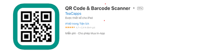 Phần mềm QR Barcode Scanner TeaCapps