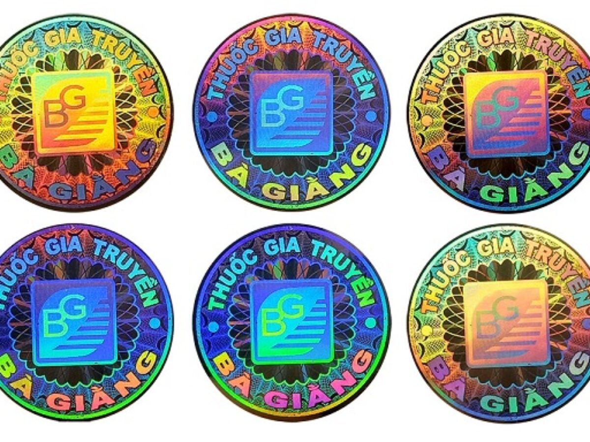 Tem 7 màu hologram hình tròn