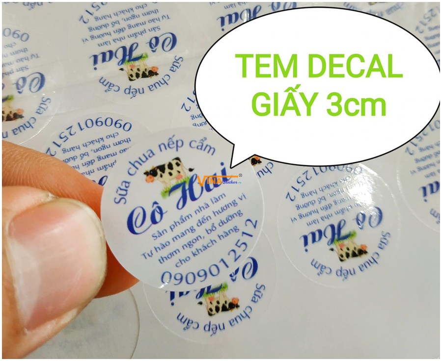 Kích thước tem tròn nhỏ