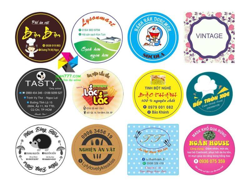 ​​​​​​​Mẫu in tem nhãn phổ biến