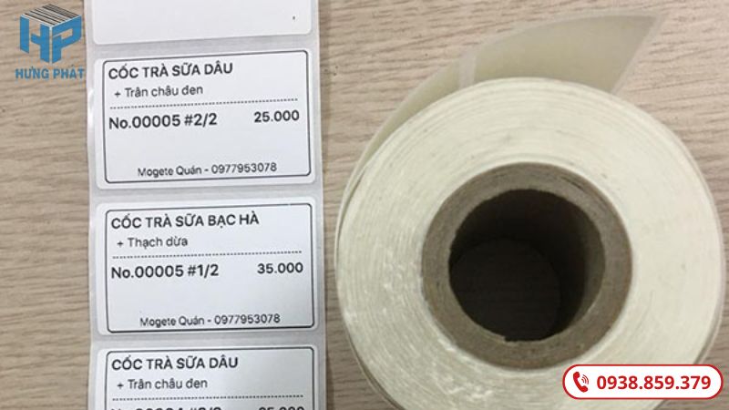 In tem nhãn ứng dụng trong in lên đơn hàng đặt trà sữa