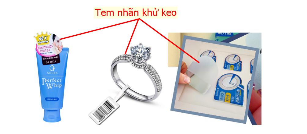 In tem nhãn gia công tách ghép - khử keo giúp cho tem nhãn sạch đẹp và dễ sử dụng