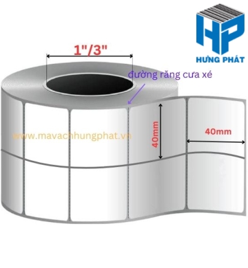 GIẤY IN MÃ VẠCH 40MM X 40MM (2 TEM) - MÃ VẠCH HƯNG PHÁT