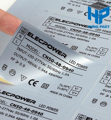 Tem nhãn in chất liệu Decal xi bạc