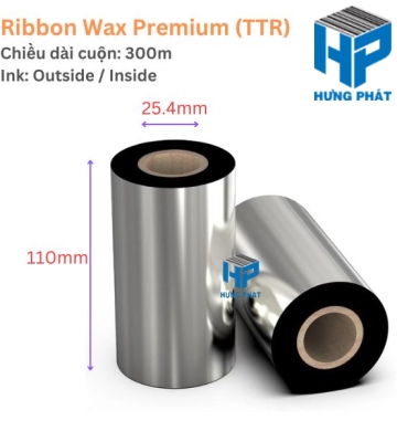 Mực in mã vạch Wax Premium 110mm x 300m - Ruy băng in mã vạch