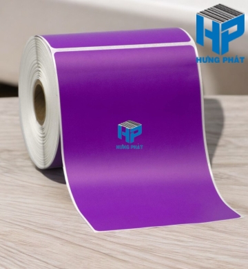 Giấy Decal màu tím in tem nhãn mã vạch