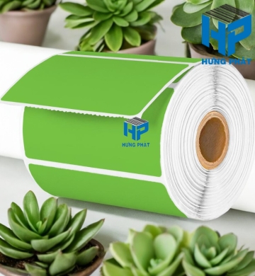 Giấy Decal màu xanh lá in tem nhãn mã vạch