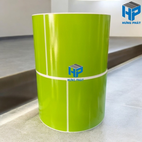 Giấy Decal màu xanh lá in tem nhãn mã vạch