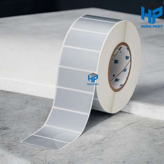 Giấy in mã vạch chất liệu Giấy Decal Xi bạc
