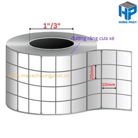 Giấy Decal in mã vạch kích thước 20mm x 10mm (4 Tem)