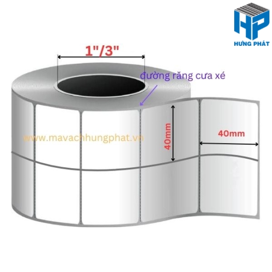 GIẤY IN MÃ VẠCH 40MM X 40MM (2 TEM) - MÃ VẠCH HƯNG PHÁT