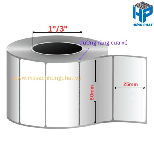GIẤY IN MÃ VẠCH 50MM X 25MM (1 TEM) - MÃ VẠCH HƯNG PHÁT