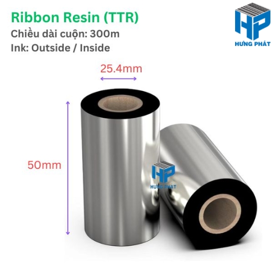 Mực in mã vạch Resin 50mm x 300m - Ruy băng in mã vạch