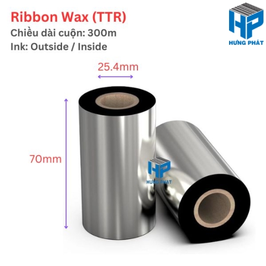 Mực in mã vạch Wax 70mm x 300m - Ruy băng in mã vạch