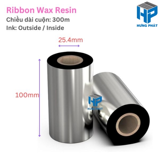 Mực in mã vạch Wax Resin 100mm x 300m - Ruy băng in mã vạch