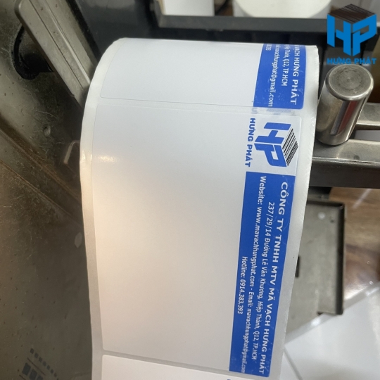 Tem nhãn Decal cuộn In sẵn logo, Thông Tin Công Ty, Dữ Liệu Cố Định