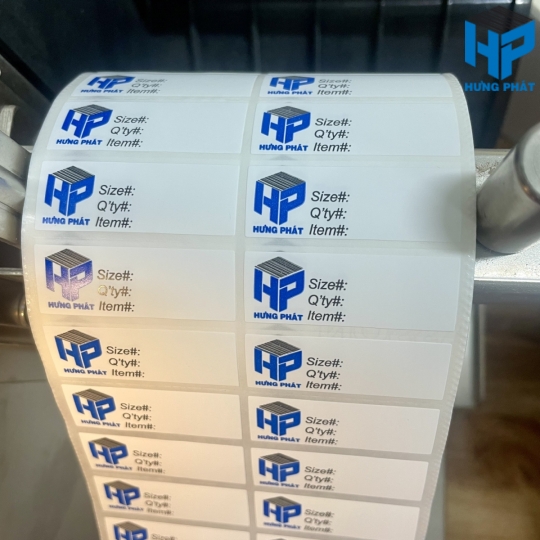 Tem nhãn Decal cuộn In sẵn logo, Thông Tin Công Ty, Dữ Liệu Cố Định